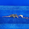Miniatur Senjata PUBG Senapan Angin Silver Mini Asli Import Koleksi Pajangan Hiasan Gantungan Kunci