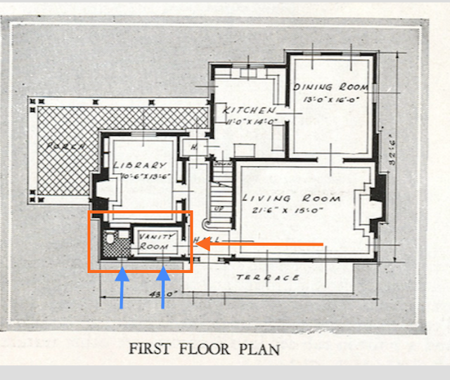 catalog floor plan of Sears New Haven model 1931-32