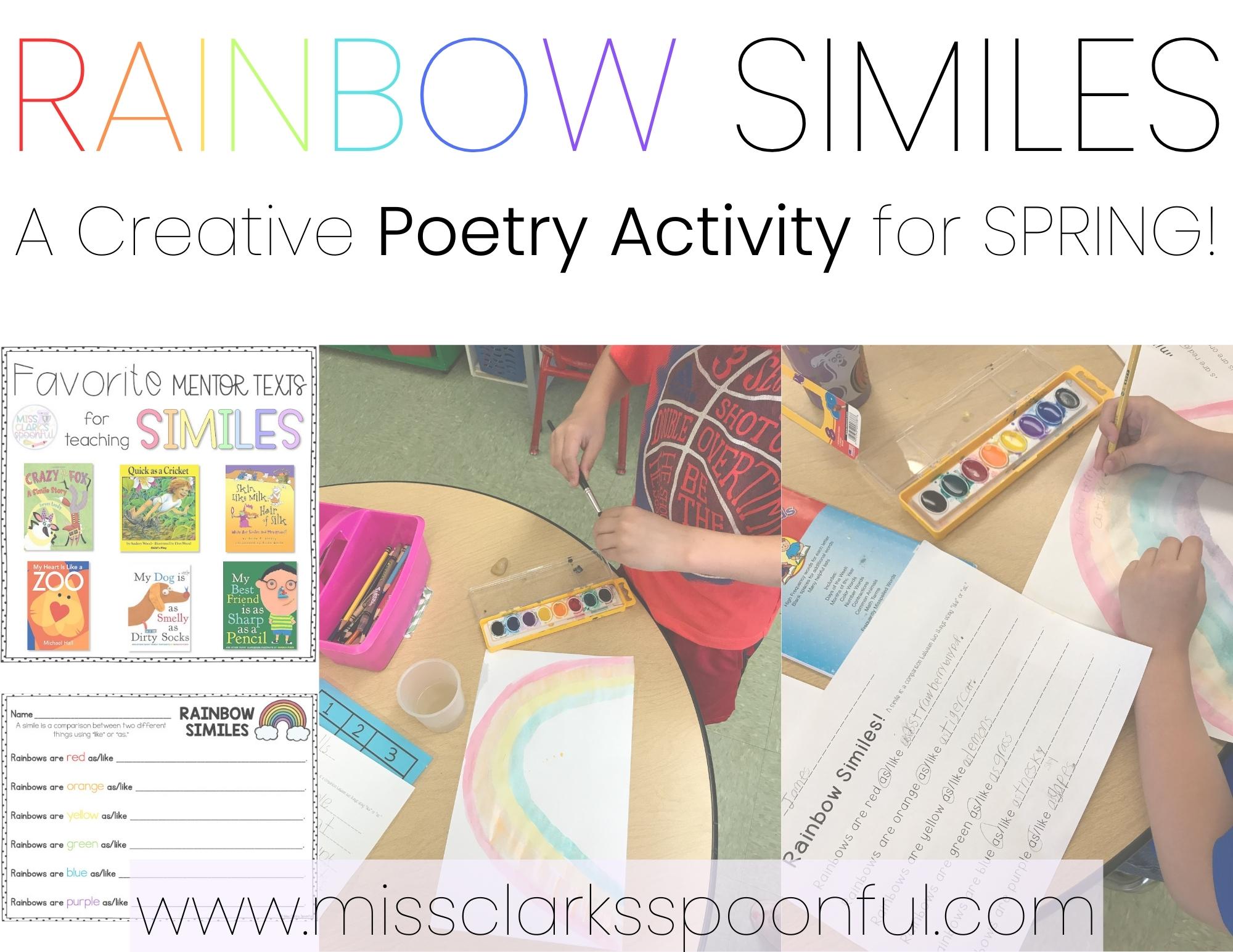rainbow simile activity for the elementary classroom