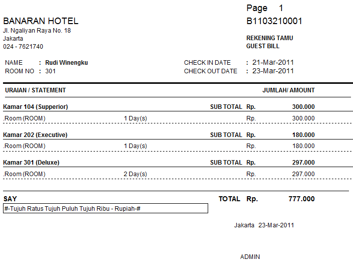 AdHotel (Aplikasi Hotel)  Adisi 2000