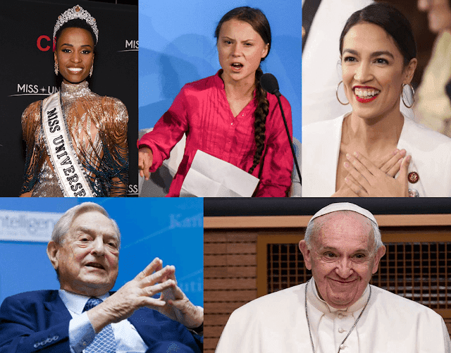 zozibini-tunzi-greta-thunberg-papa-francisco-george-soros-globalismo