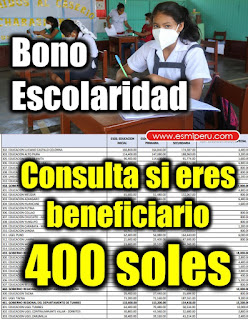 Bono Escolaridad: ¿Cuándo depositirán los s/400 soles a sus beneficiarios?