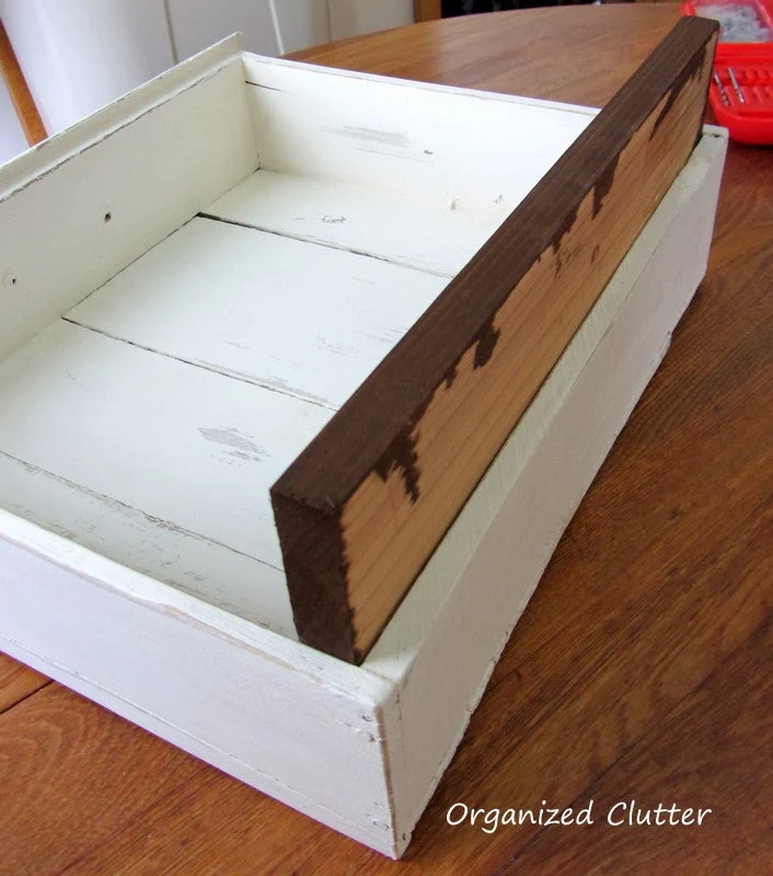 Re-purposing an Old Drawer into a Display Shelf www.organizedclutterqueen.blogspot.com