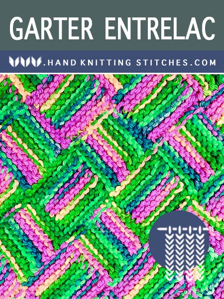 Hand Knitting Stitches - Garter Entrelac Pattern #knittingpatterns