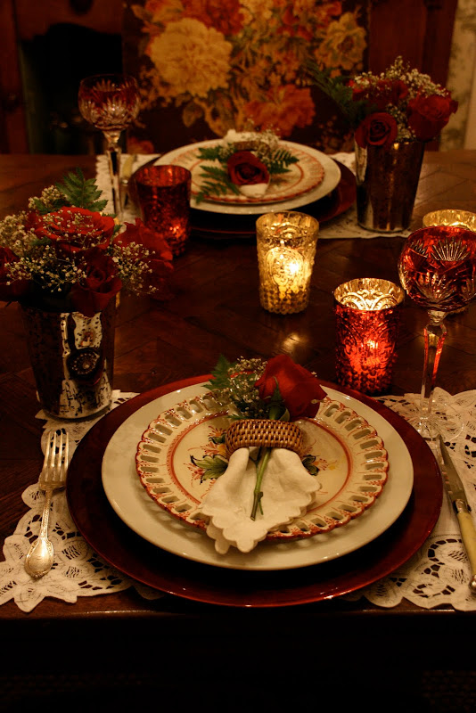 vignette design Romantic  Valentine Candlelight Dinner