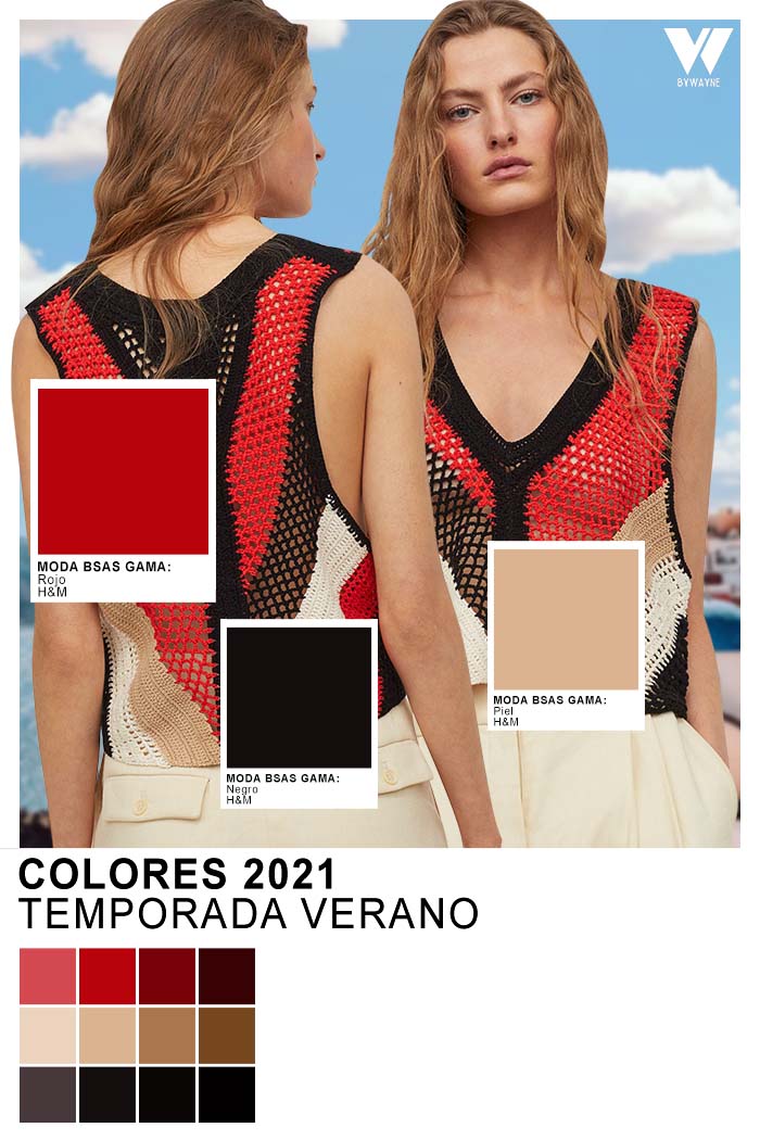 H&M Colores 2021 Temporada Verano Rojo Negro Piel