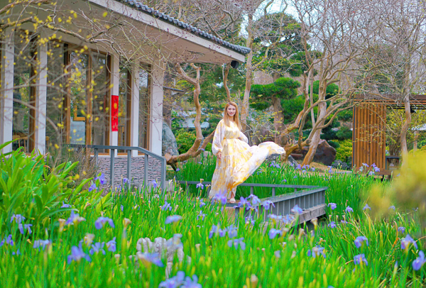 台灣銘園庭園美術館由古樹、奇石、石雕和水池組成的唯美庭園景觀