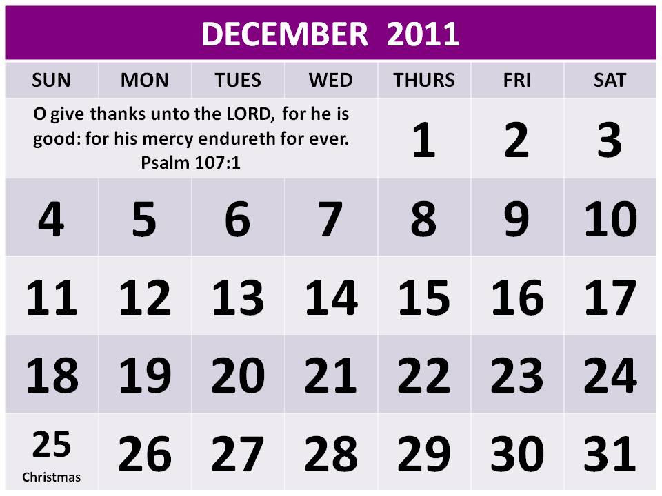 December 2011 Calendar. december 2011 calendar canada.