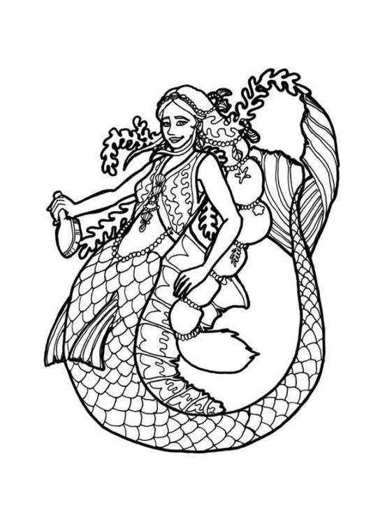 Dibujos para imprimir y colorear Sirenas para colorear