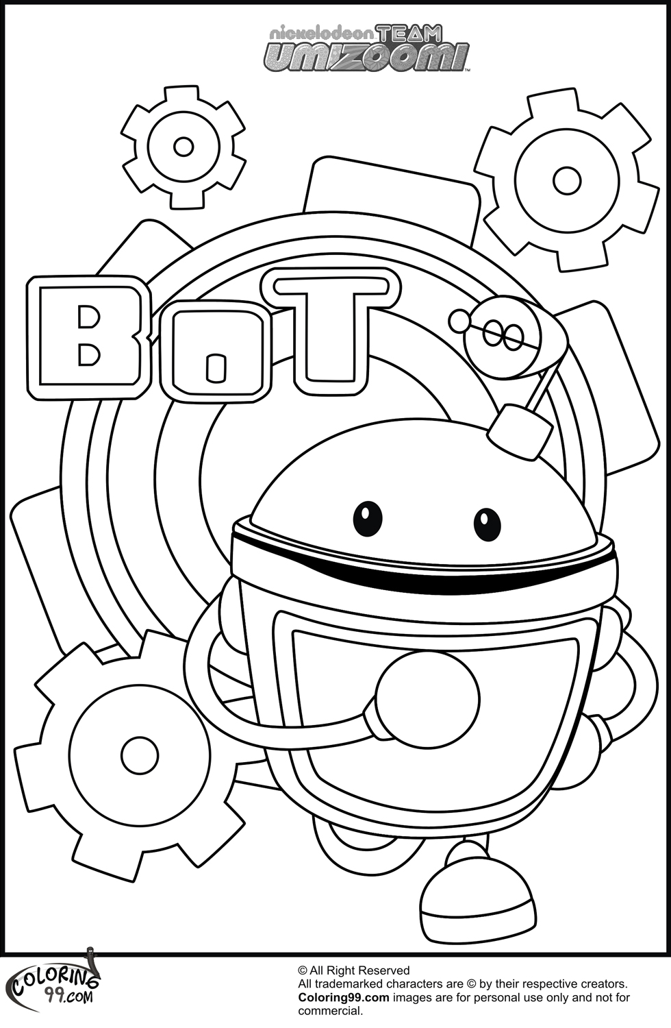 Team Umizoomi Bot Coloring Pages 1
