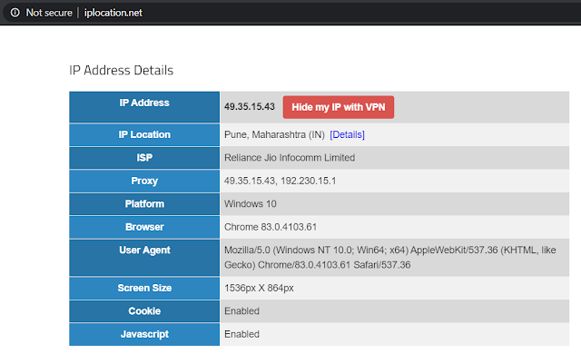 IPlocation.net se IP की लोकेशन पता करना