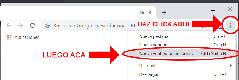 INGRESAR EN MODO INCÓGNITO EN GOOGLE CROME