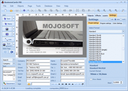 Mojosoft BusinessCards MX 4.8 portable