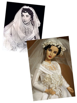 Even 1950's Barbie had a copy of Liz Taylor's wedding dress