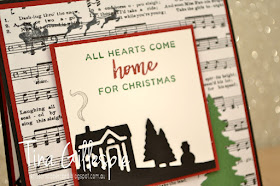 scissorspapercard, Stamping' Up!, Heart Of Christmas, Hearts Come Home, Hometown Greetings Edgelits, Card Front Builder Thinlits, Merry Music SDSP