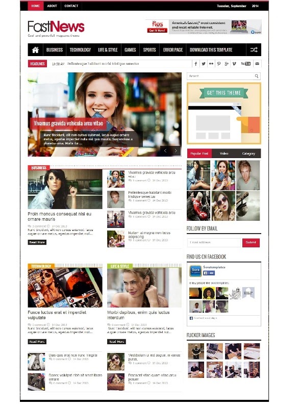 FastNews  A Free Responsive SEO Magazine News Blogger Template