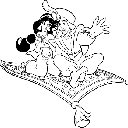 coloriage princesse jasmine et aladdin 6554