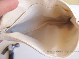 Sew easy slip pockets to pouch or tote