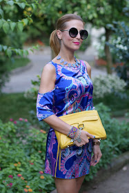 satin mini dress, cobalt blue dress, paisley dress, Fashion and Cookies, fashion blogger