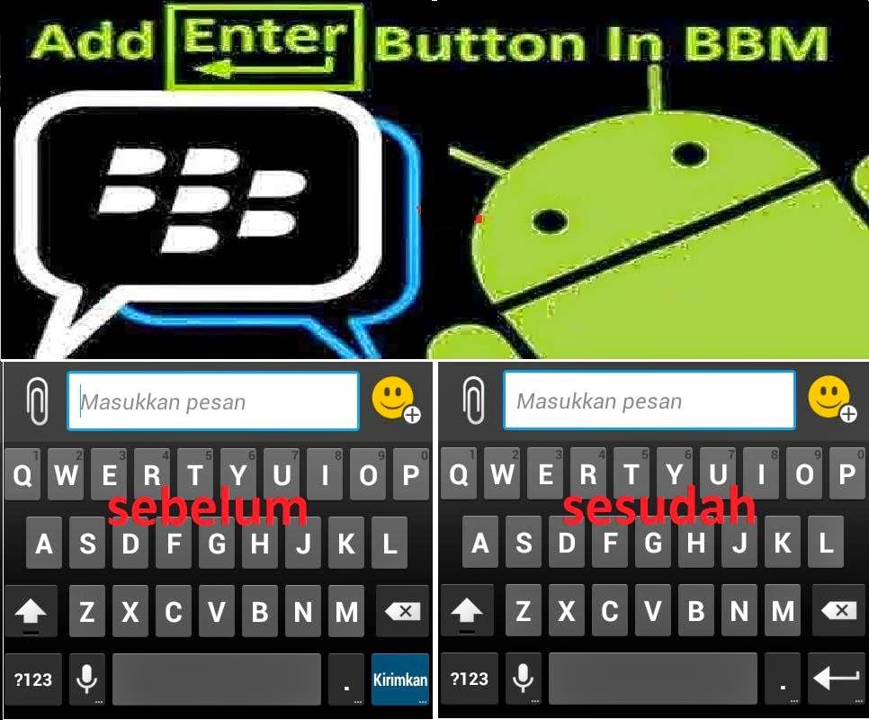 Membuat Tombol keyboard enter di BBM android