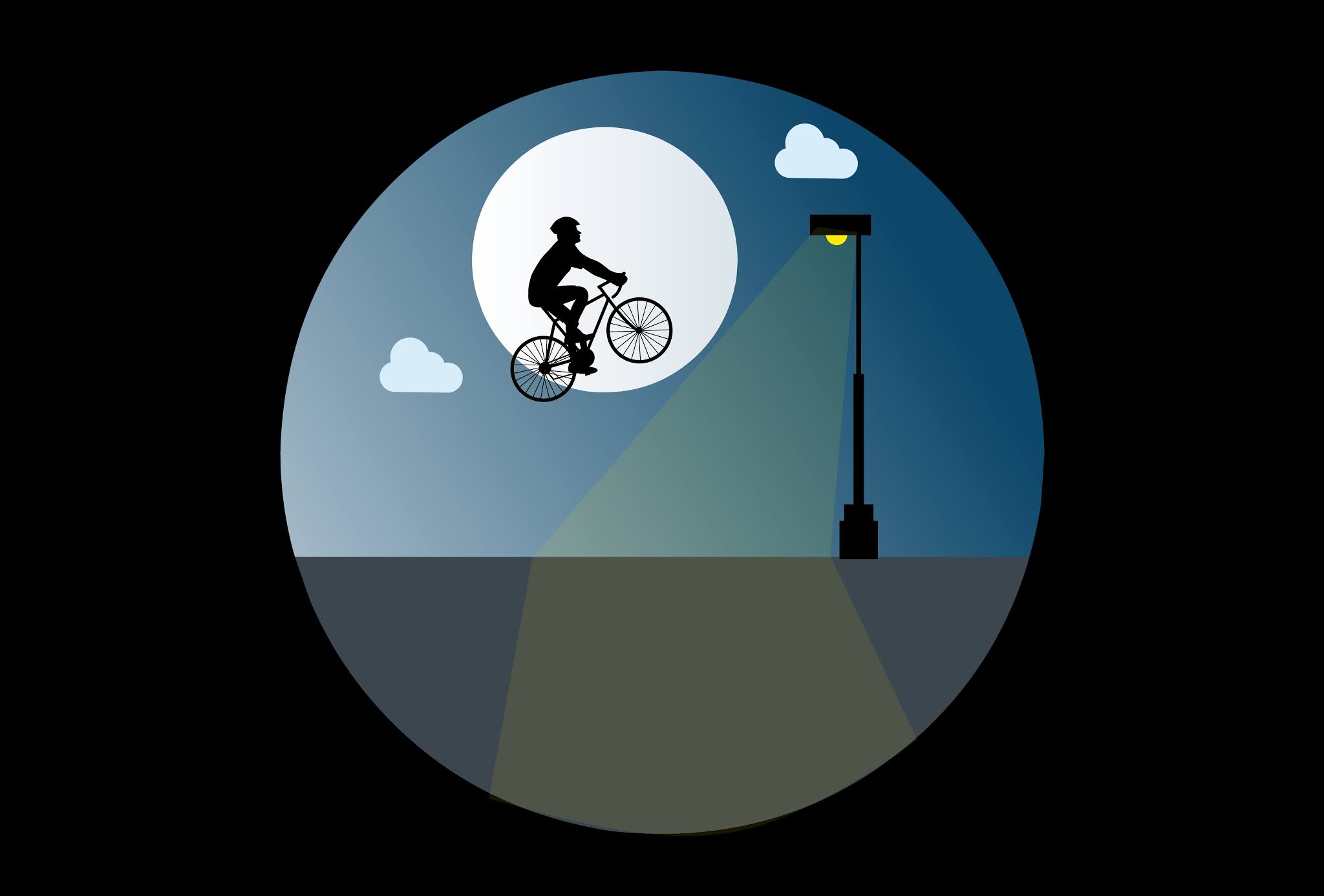 Flying bike fairy tale graphic design