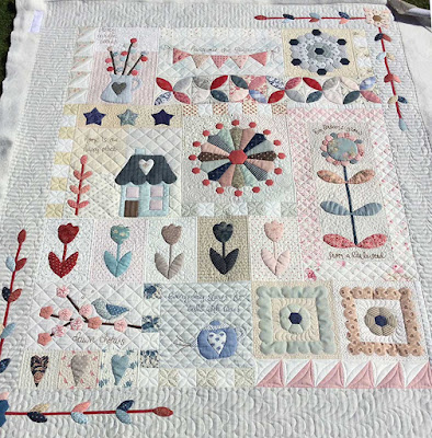 Karen's  Sarah Sampler Quilt - Custom Quilting at Fabadashery Longarm Quilting