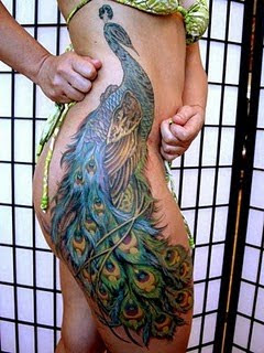 peacock tattoo thigh smoother