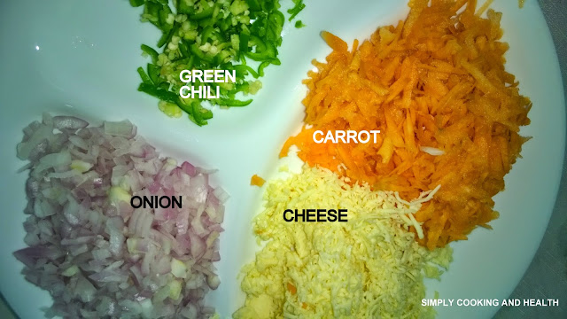 Ingredients for Carrot and cheese sandwich spread