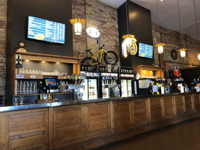 The bar at Lakefront with plenty of beer serves it up.