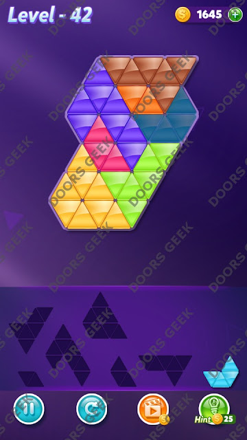 Block! Triangle Puzzle 7 Mania Level 42 Solution, Cheats, Walkthrough for Android, iPhone, iPad and iPod