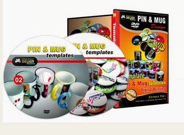 Paket DVD Template Desain MUG  PIN 2021 Koleksi Desain  