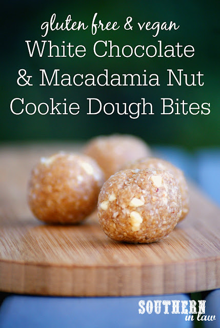 Vegan White Chocolate and Macadamia Nut Cookie Dough Bites - raw, vegan, gluten free, sugar free, healthy