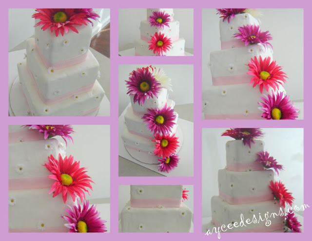 daisy cakes. gerber daisy wedding cake