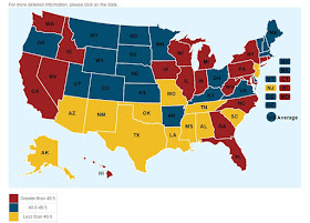 screen grab of API gas tax map