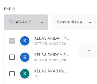 cara mengirim materi di Classroom