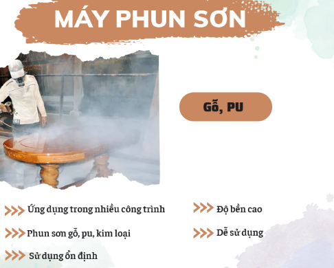 Máy phun gỗ, PU nội thất công trình