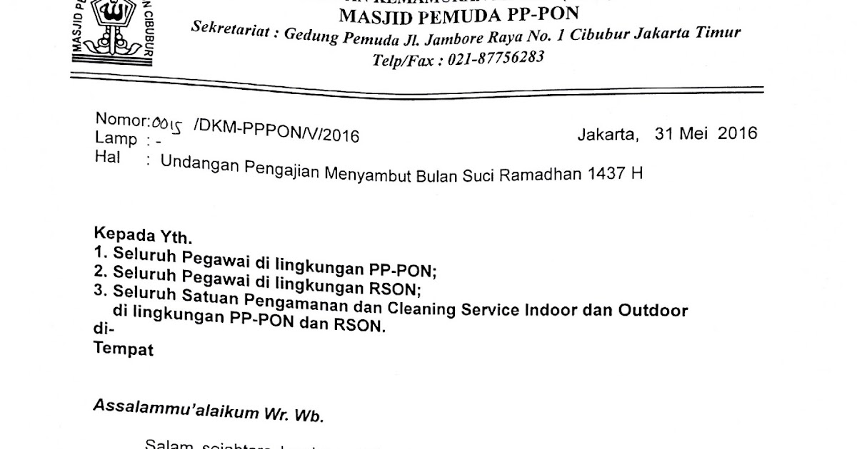 Surat Undangan Resmi Doc - Surasmi K