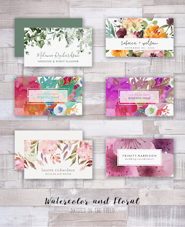 Watercolor and Floral Business Card Collection