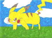 PIKACHU!!!!! Okay, so this is the firdt picture Iv'e drawn and colored with .