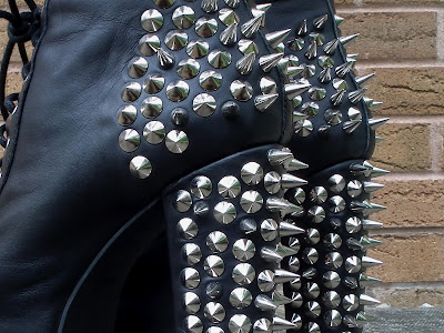 Jeffrey Campbell lita spike in black leather / silver spikes