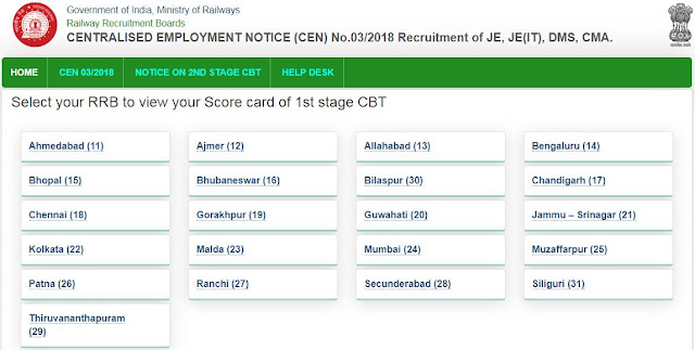 RRB JE Result 2019 out for 1st Stage CBT