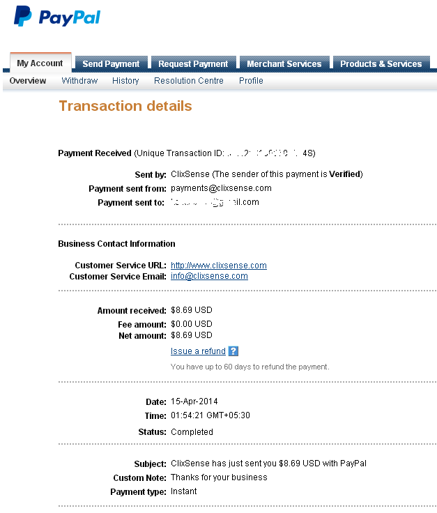 tooFastRupee: Payment Proof