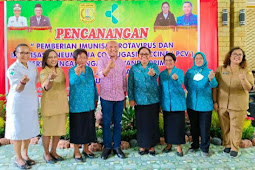 Maria Gobay Pekey Dukung Pencanangan Imunisasi RV, PCV dan Posyandu Prima di Jayapura 