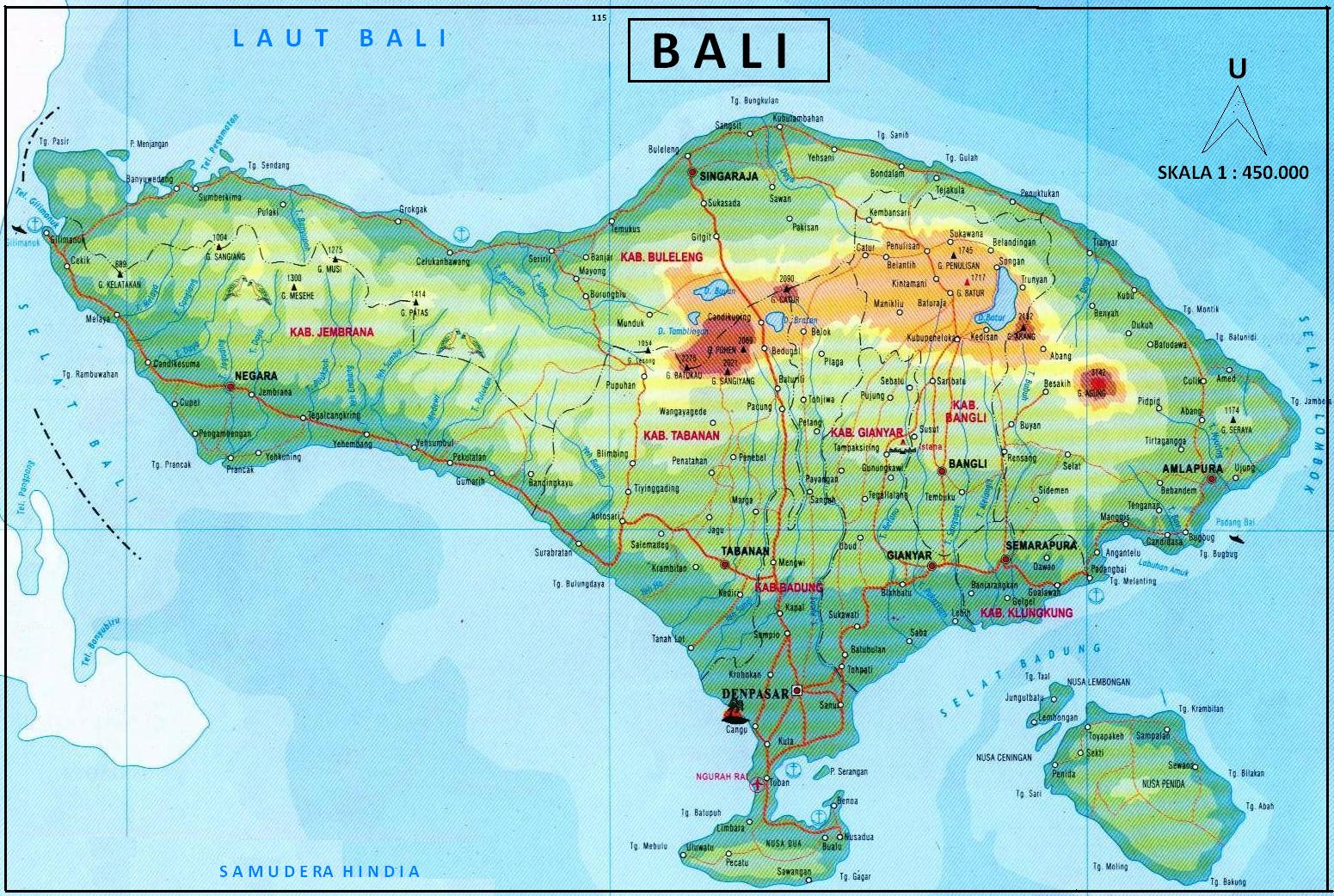  PETA BALI  GEOGRAFI REGIONAL INDONESIA