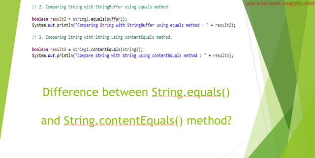 Difference between String.equals() and String.contentEquals() method?