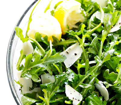 ARUGULA SALAD WITH PARMESAN, LEMON AND OLIVE OIL  #vegetarian