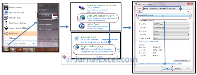 Mengubah regional setting komputer - jurnalexcel.com