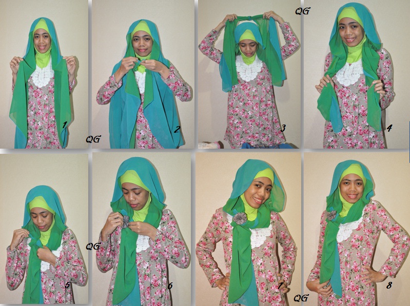 Qorira Gallery: tutorial hijab tanpa jarum pentul  long hair style