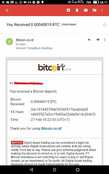 Bukti withdraw ke vip.bitcoin.co.id