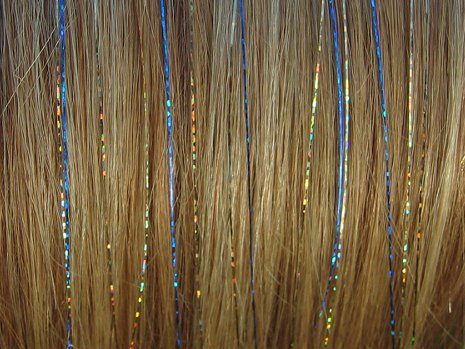 Hair Tinsel on Hair Flairs Tinsel Blue Gold Jpg